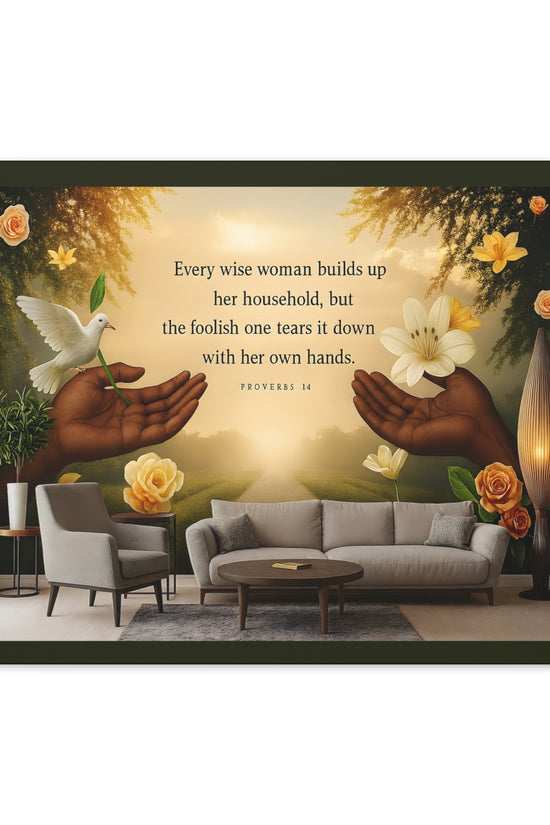 A Wise Woman Proverb 14 Inspirational Canvas Wall Art by Grace Canvas