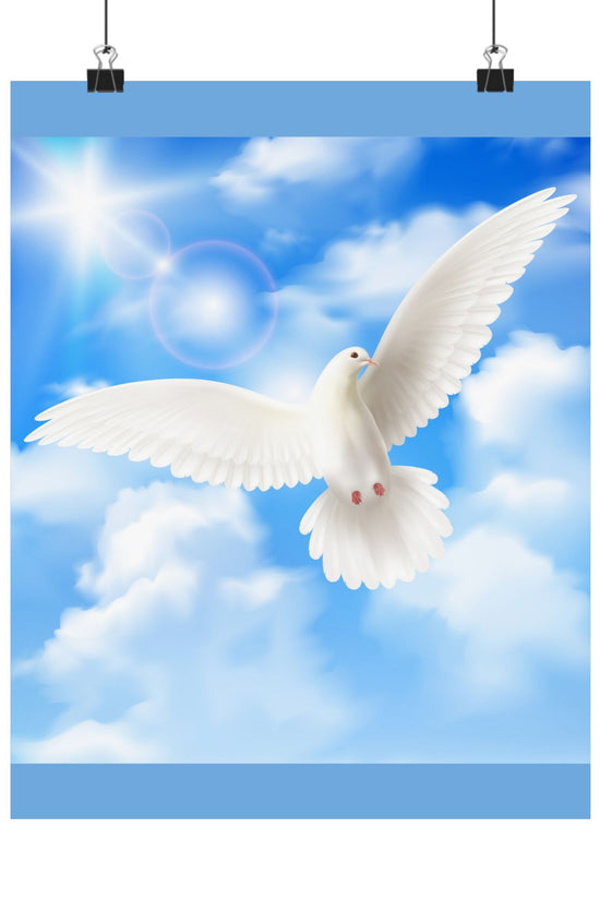 Blue Sky Satin Poster – Inspirational Peace Wall Art by Grace Canvas Shop