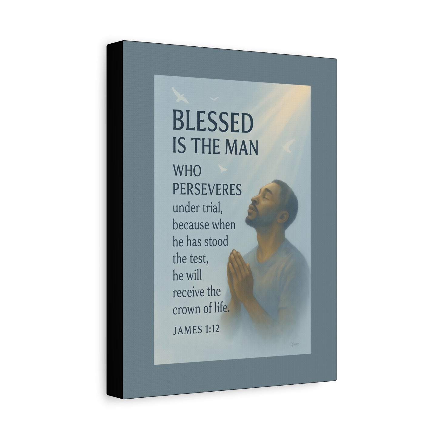 Canvas Wall Art James 1:12 Inspirational Prayer Print