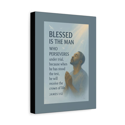 Canvas Wall Art James 1:12 Inspirational Prayer Print