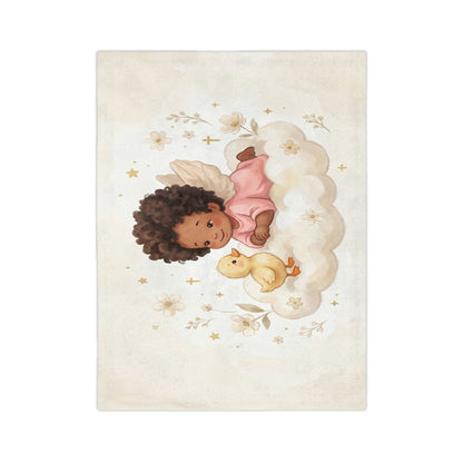 Best Friends Cute Angel & Duck Nursery Blanket