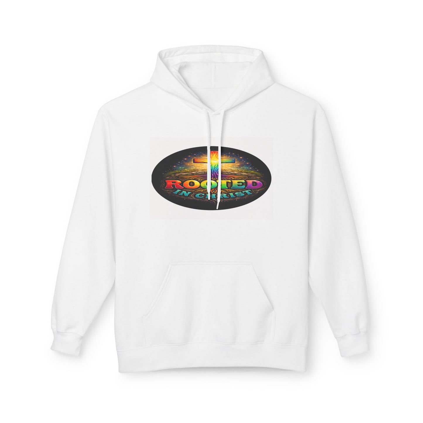 Rooted in Christ Hoodie —Unisex Christian Cross Faith Sweatshirt