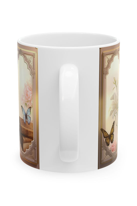 Church Windows Floral Cross Ceramic Mug by Grace Canvas.shop