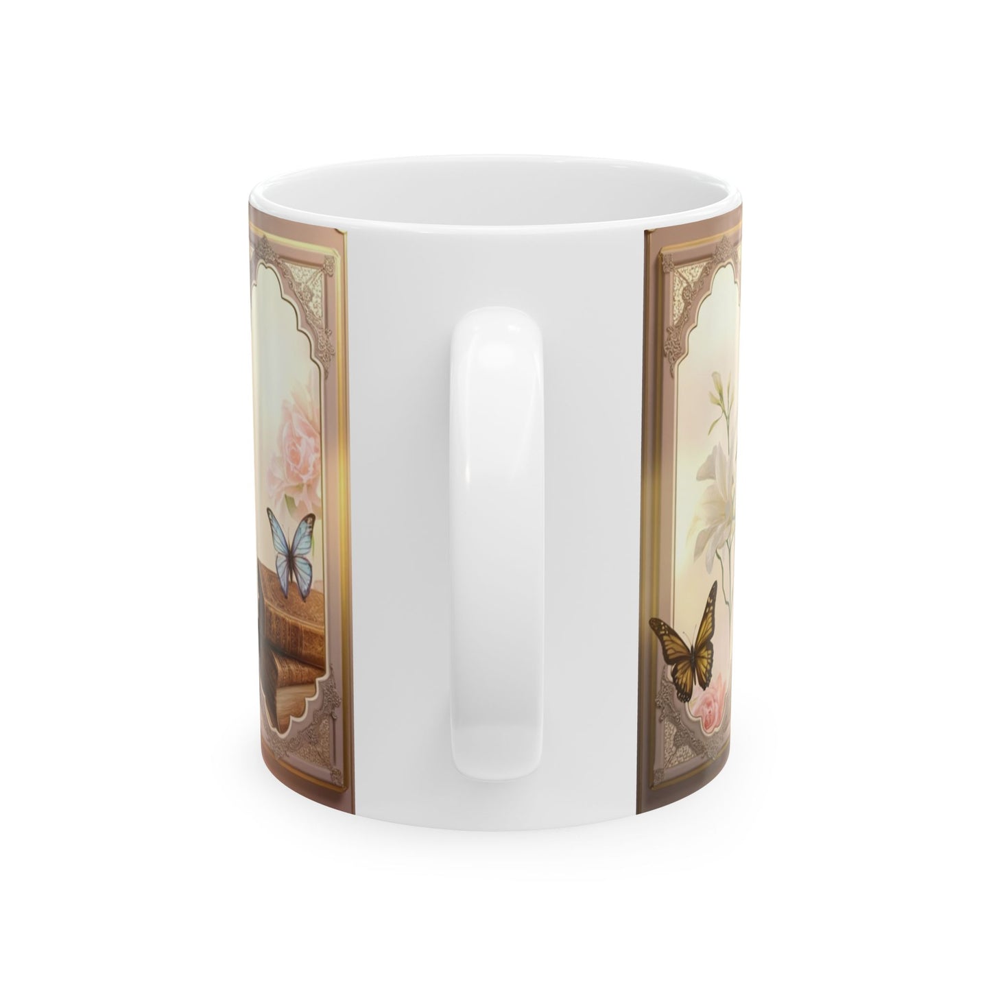 Church Windows Floral Cross Ceramic Mug