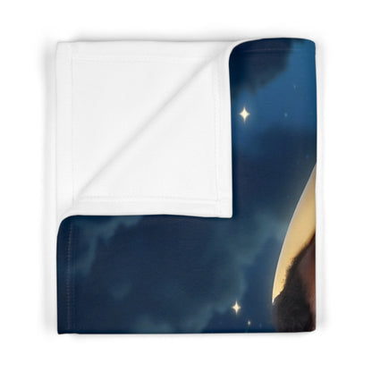 Baby Girl Moon Blanket -  Soft Fleece Nursery Throw for Newborns
