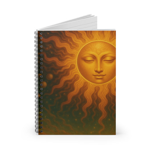 Mystical Sun Softcover Spiral Notebook by Grace Canvas