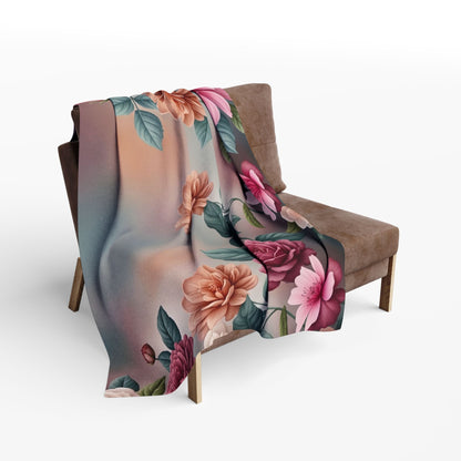 Floral Vintage Fleece Blanket — Rose Garden Arctic Throw