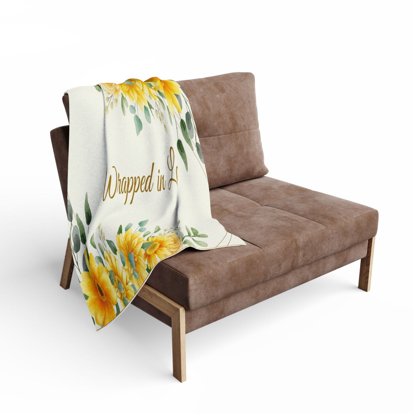Wrapped in Love Floral Fleece Blanket — Sunflower Cozy Throw
