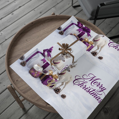 Merry Christmas Reindeer & Purple Gift Wrapping Paper