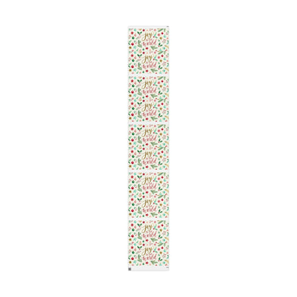 Joy to the World Christmas Wrapping Paper — Festive Watercolor Ornaments & Pine
