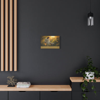 Jesus and the Lamb Jeremiah 29:11 Matte Canvas Print by Grace Canvas