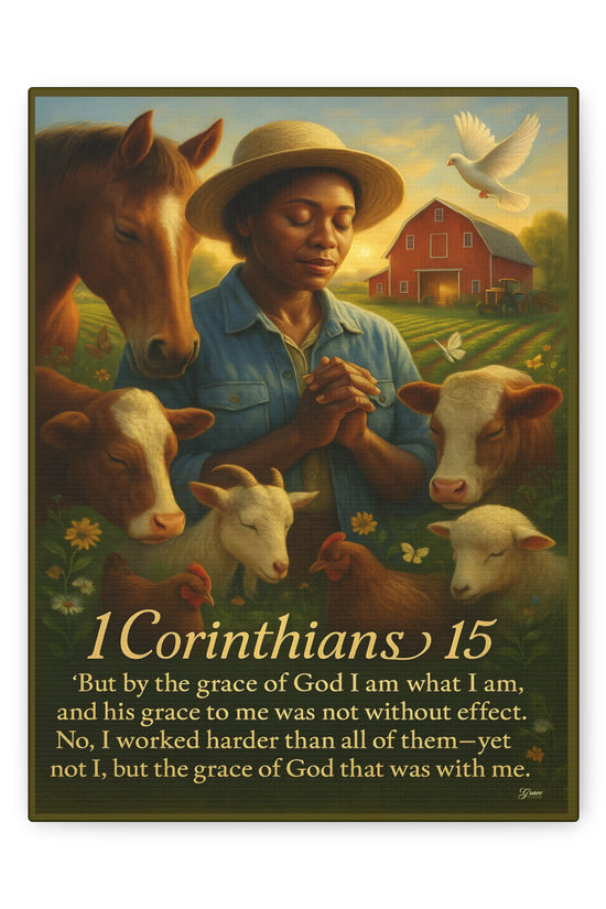 Farm & Faith 1 Corinthians 15 Inspirational Canvas Wall Art by Grace Canvas.shop