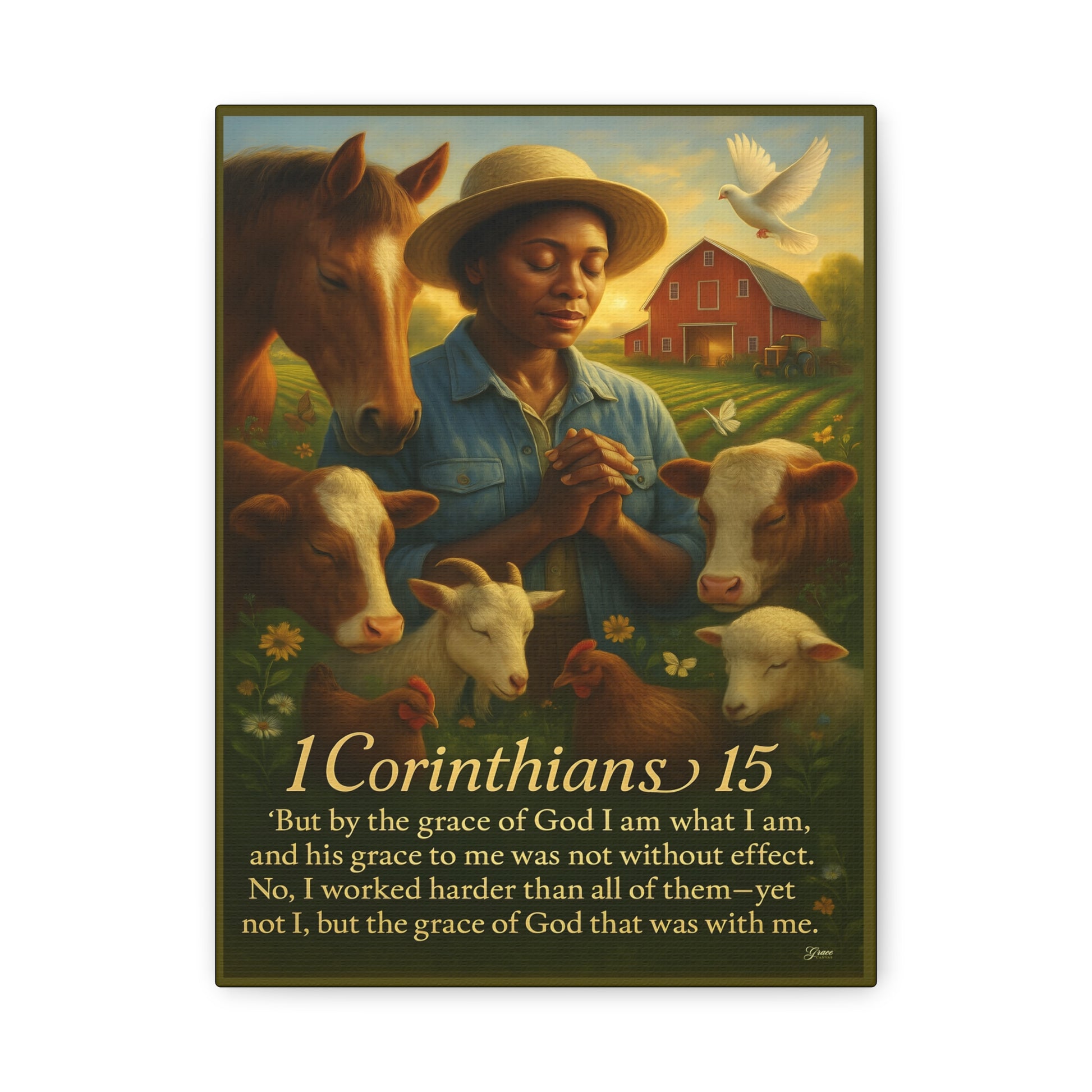 Farm & Faith 1 Corinthians 15 Inspirational Canvas Wall Art by Grace Canvas.shop