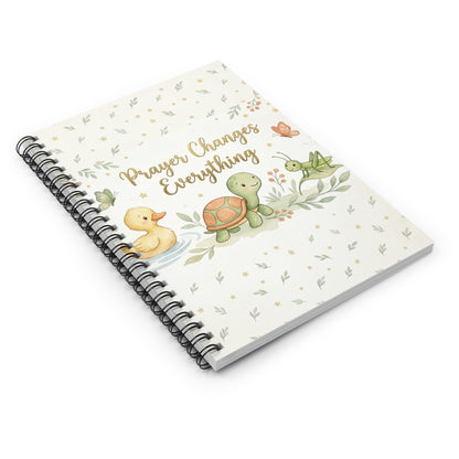Prayer Changes Everything Spiral Notebook — Cute Animal Christian Journal