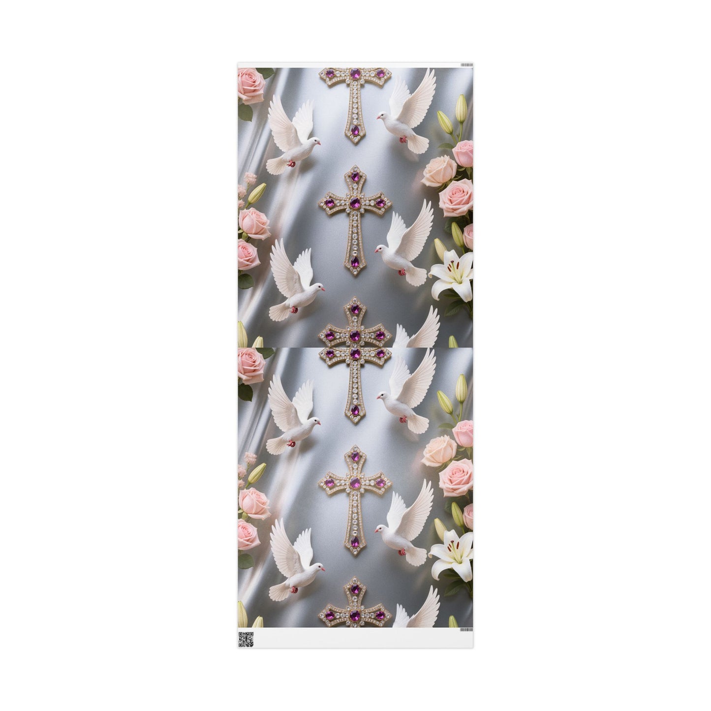 Floral Rose Pattern Wrapping Paper Roll — Elegant Botanical Gift Wrap