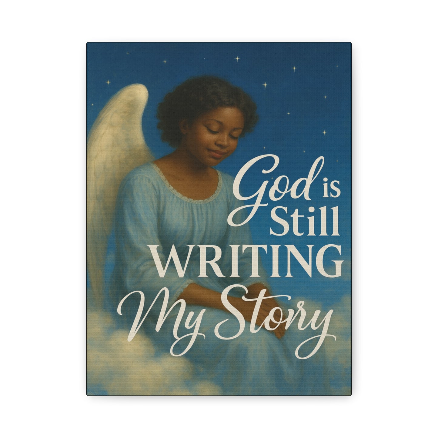 Still Writing My Story Inspirational Canvas Wall Print by Grace Canvas.shop