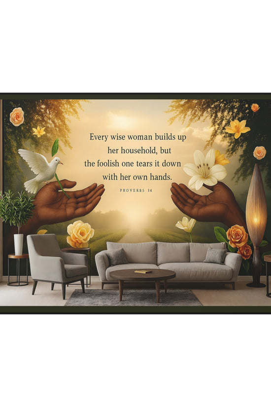 A Wise Woman Proverb 14 Inspirational Canvas Wall Art by Grace Canvas