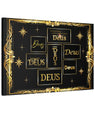 Deus Gold Script Matte Canvas Wall Art Black & Gold Religious Typography by Grace Canvas Shop