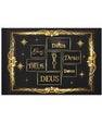 Deus Gold Script Matte Canvas Wall Art Black & Gold Religious Typography by Grace Canvas Shop