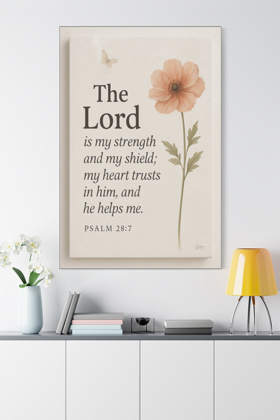The Lord is My Strength Inspirational Wall Art by Grace Canvas