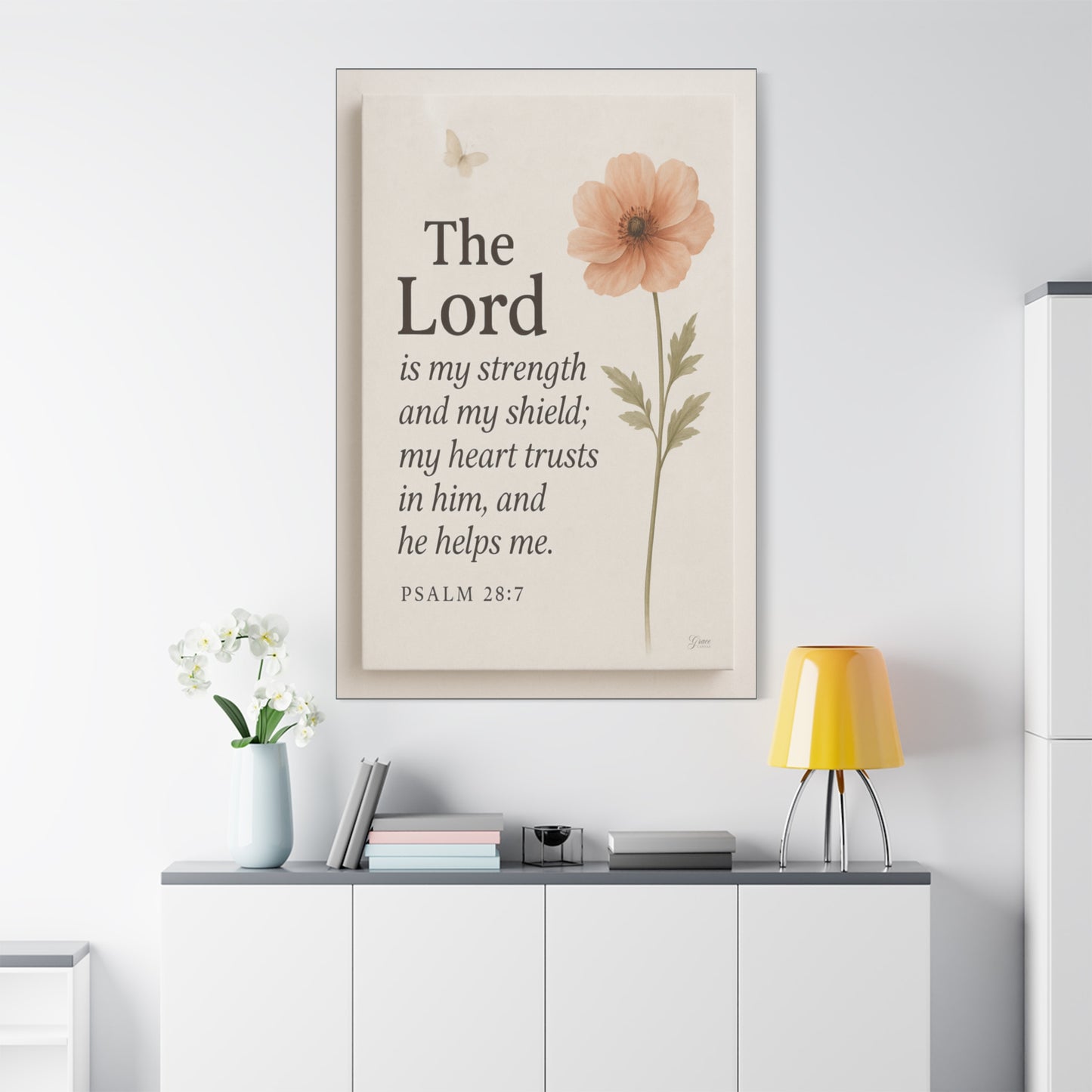 The Lord is My Strength Inspirational Wall Art by Grace Canvas