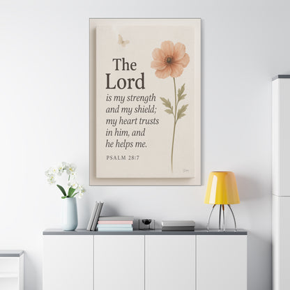 The Lord is My Strength Inspirational Wall Art by Grace Canvas