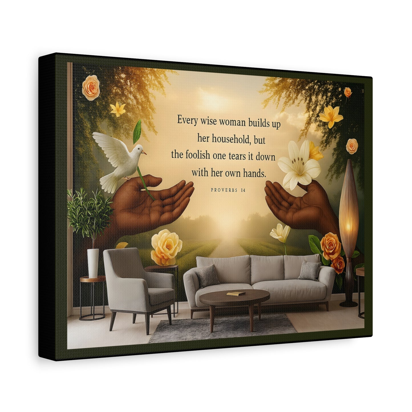 A Wise Woman Proverb 14 Inspirational Canvas Wall Art by Grace Canvas