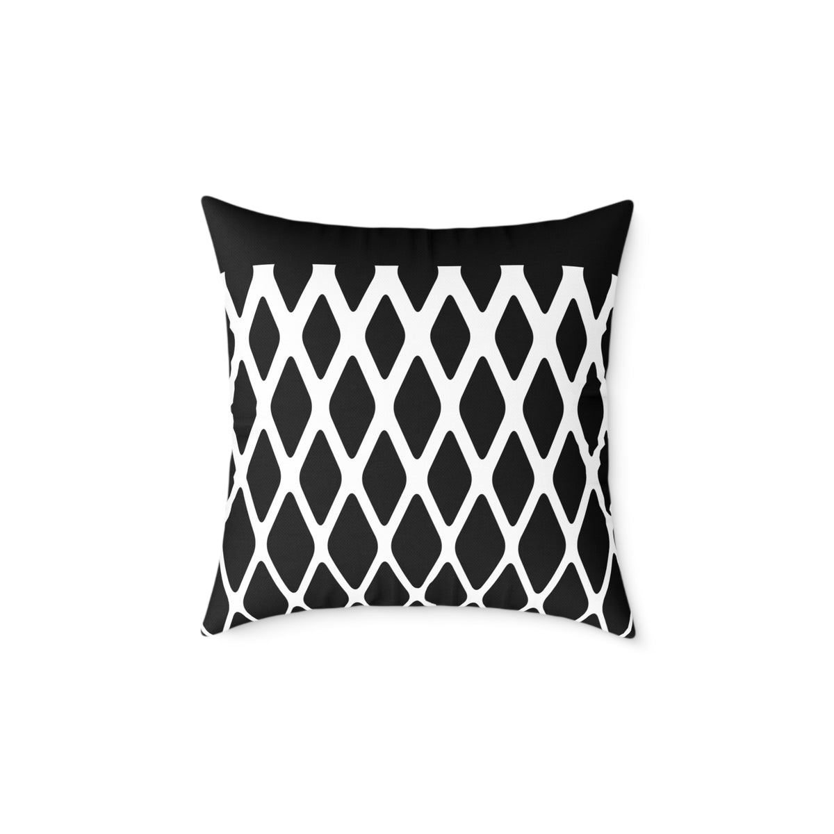 Geometric Black & White Throw Pillow — Modern Lattice Square Cushion