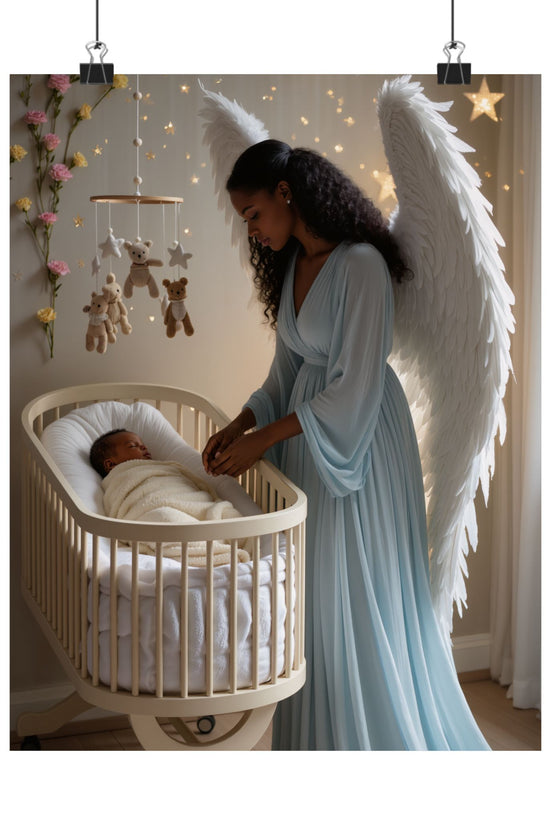 Nursery Angel Poster — Satin 300gsm Wall Art by Grace Canvas Shop