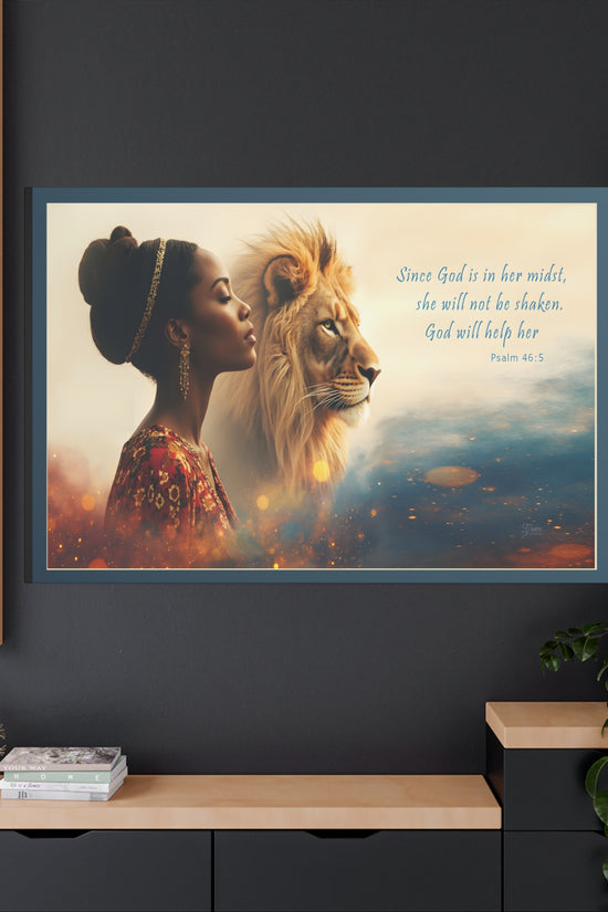 She Will Not Be Shaken Psalm 46:5 Inspirational Wall Print by Grace Canvas