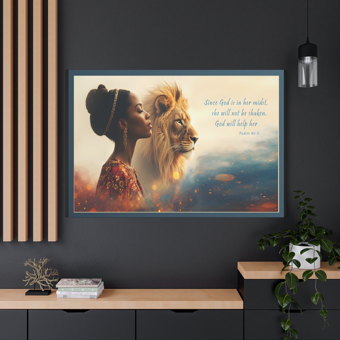 She Will Not Be Shaken Psalm 46:5 Inspirational Wall Print by Grace Canvas
