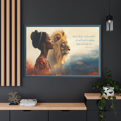 She Will Not Be Shaken Psalm 46:5 Inspirational Wall Print by Grace Canvas