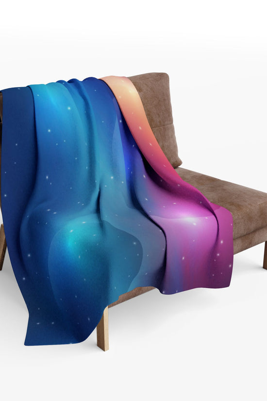 Aurora Galaxy Fleece Blanket — Colorful Northern Lights Throw by Grace Canvas Shop