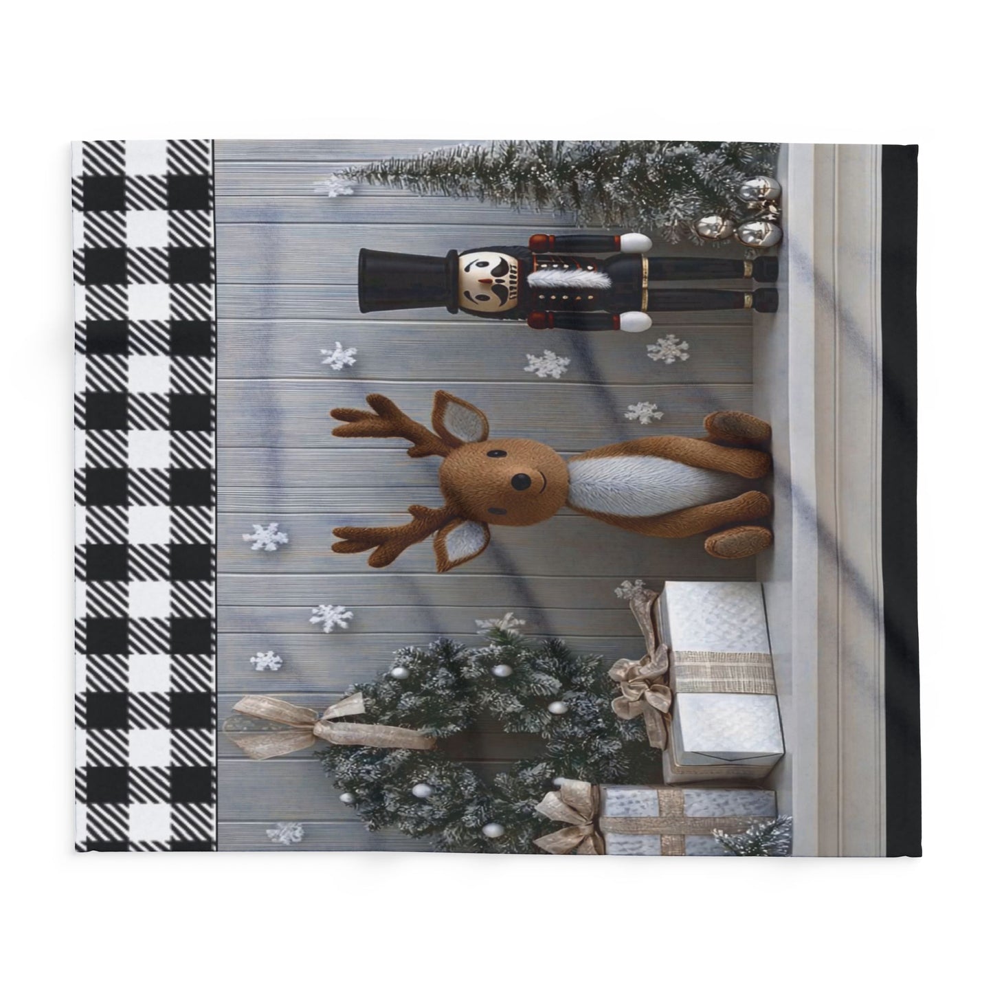 Christmas Reindeer & Nutcracker Fleece Blanket