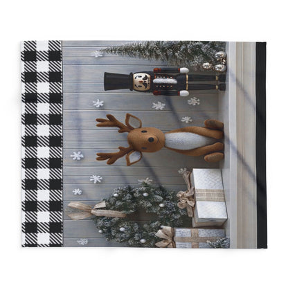 Christmas Reindeer & Nutcracker Fleece Blanket