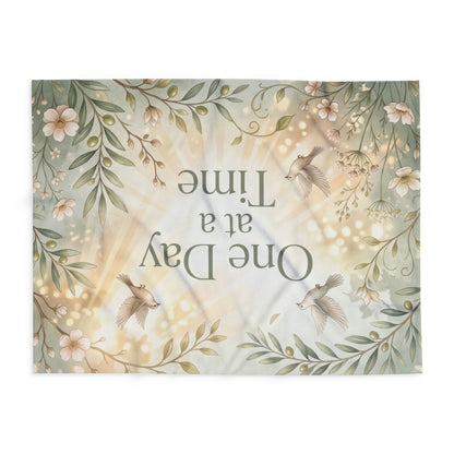 One Day at a Time Fleece Blanket  for Comfort & Recovery