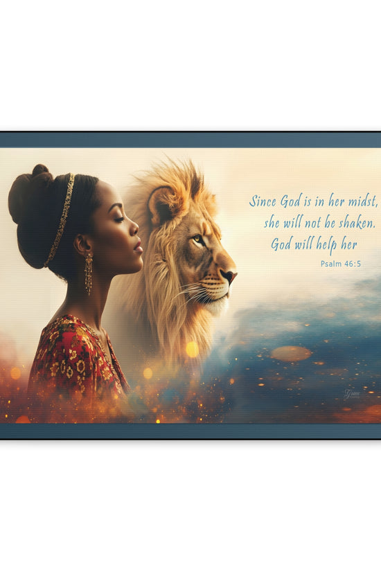 She Will Not Be Shaken Psalm 46:5 Inspirational Wall Print by Grace Canvas