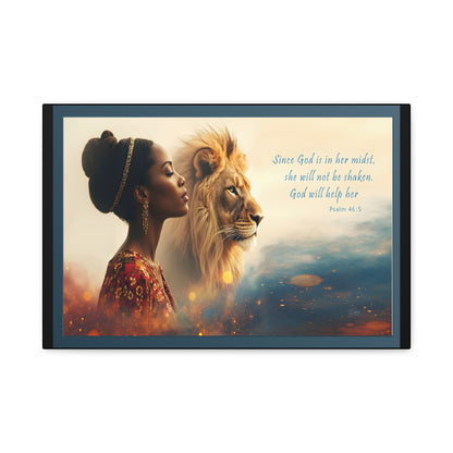 She Will Not Be Shaken Psalm 46:5 Inspirational Wall Print by Grace Canvas