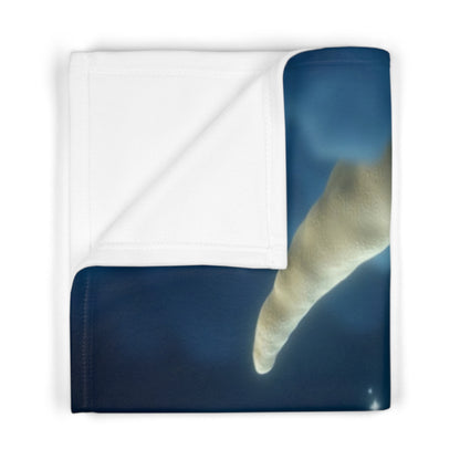 Baby Boy Cute Sleeping Infant on Crescent Moon Fleece Throw by Grace Canvas Shop