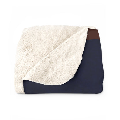 Colorblock Sherpa Blanket – Navy, Gold & Burgundy Cozy Throw