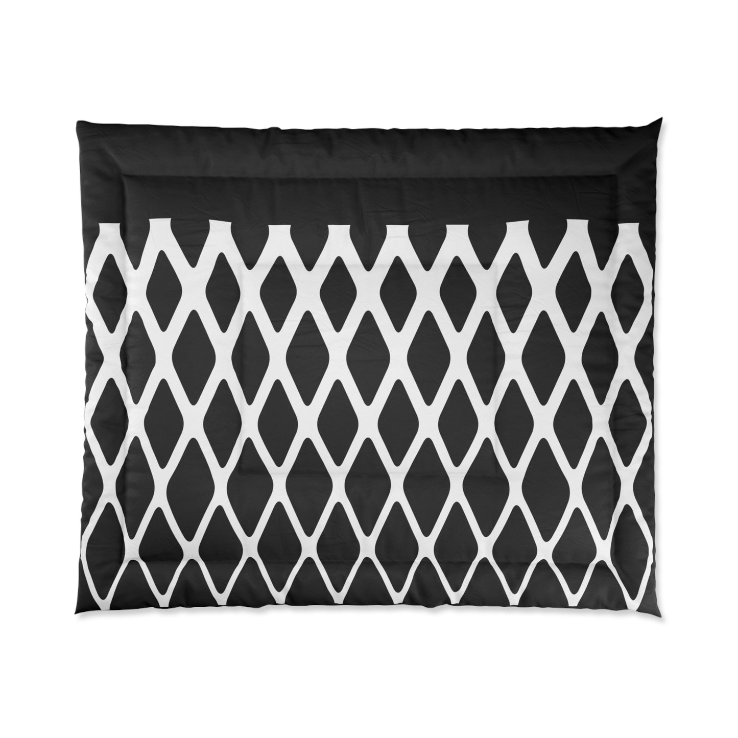 Black & White Lattice Comforter - Bold Geometric Modern Bedding