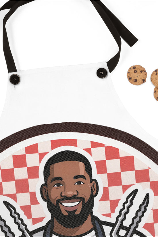 Barbecue Chef Apron — Smiling Grillmaster with Tongs