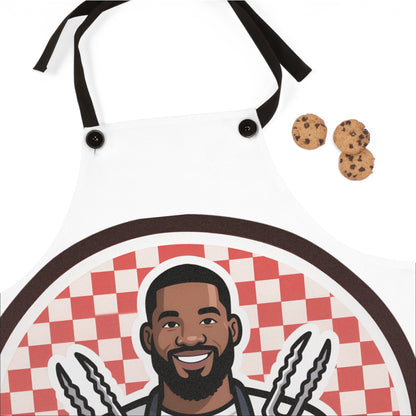 Barbecue Chef Apron — Smiling Grillmaster with Tongs