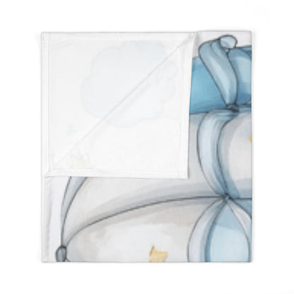 Blue Hot Air Balloon Baby Swaddle Blanket – Dreamy Nursery Shower Gift