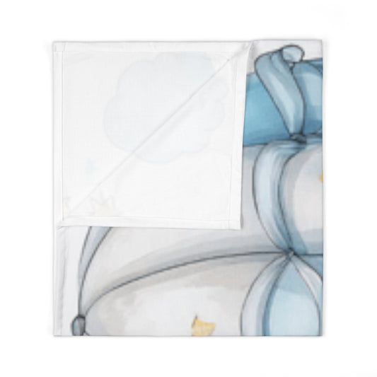 Blue Hot Air Balloon Baby Swaddle Blanket – Dreamy Nursery Shower Gift