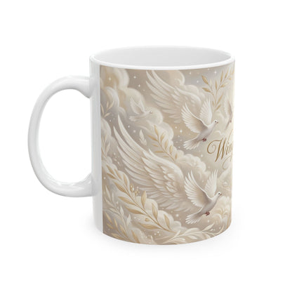 Wings of Peace Ceramic Mug — Dove Peace Inspirational Coffee Cup (11oz & 15oz)