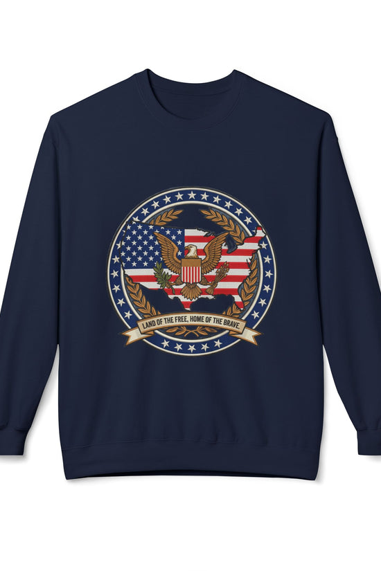 American Patriotic Eagle Crewneck Sweatshirt - 'Land of the Free'