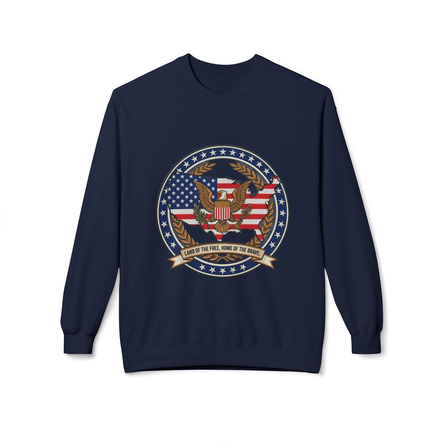 American Patriotic Eagle Crewneck Sweatshirt - 'Land of the Free'