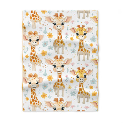 Giraffe Baby Blanket - Soft Fleece Nursery Throw with Cute Giraffe Print