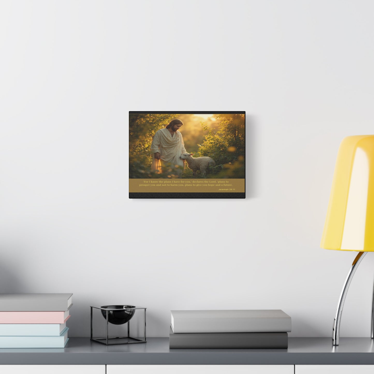 Jesus and the Lamb Jeremiah 29:11 Matte Canvas Print by Grace Canvas
